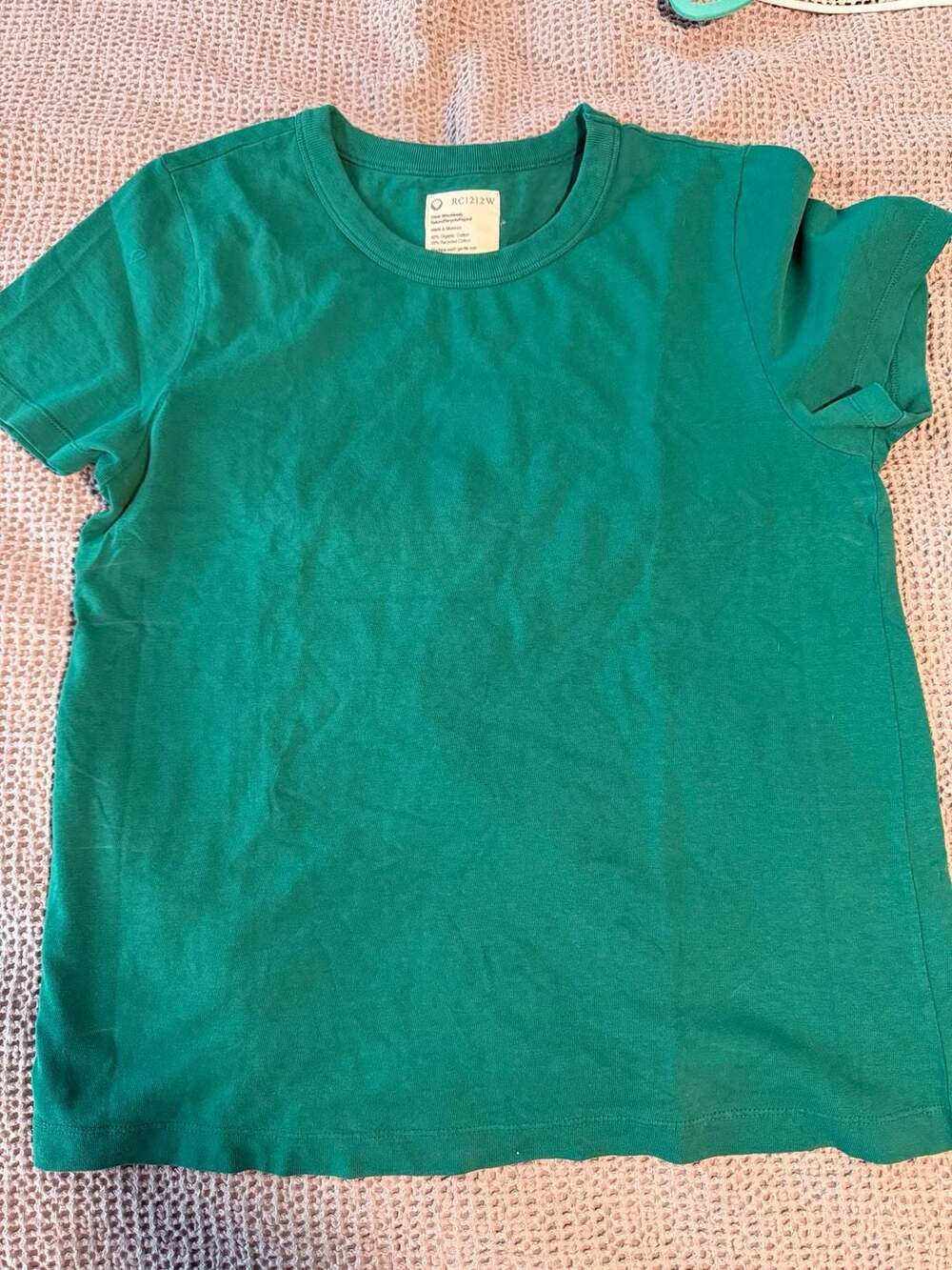 fordays RC1212W Green Organic Cotton Short Sleeve T-Shirt Size L